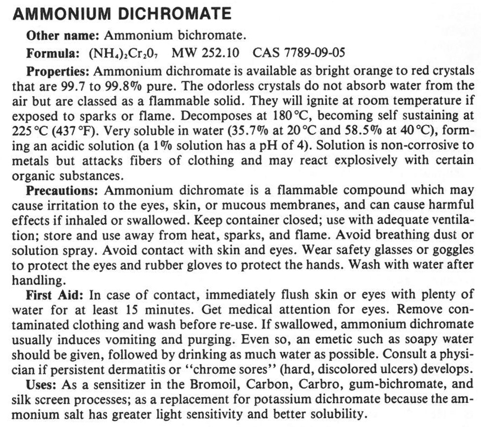 PLI Ammonium Dichromate