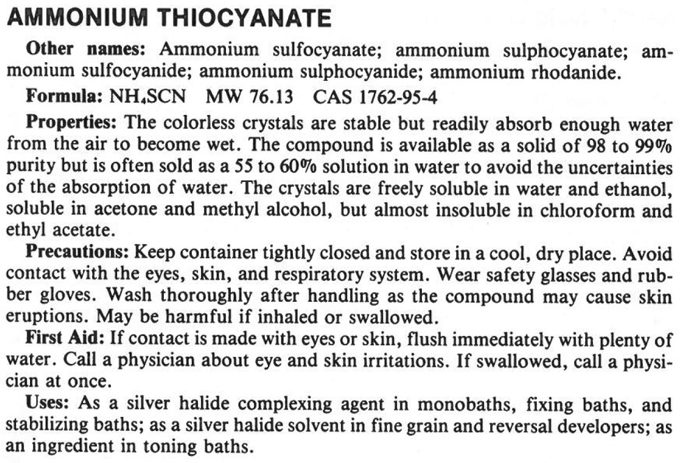 PLI Ammonium Thiocyanate