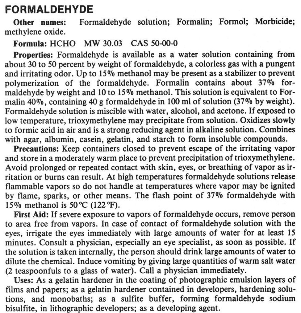 PLI Formaldehyde
