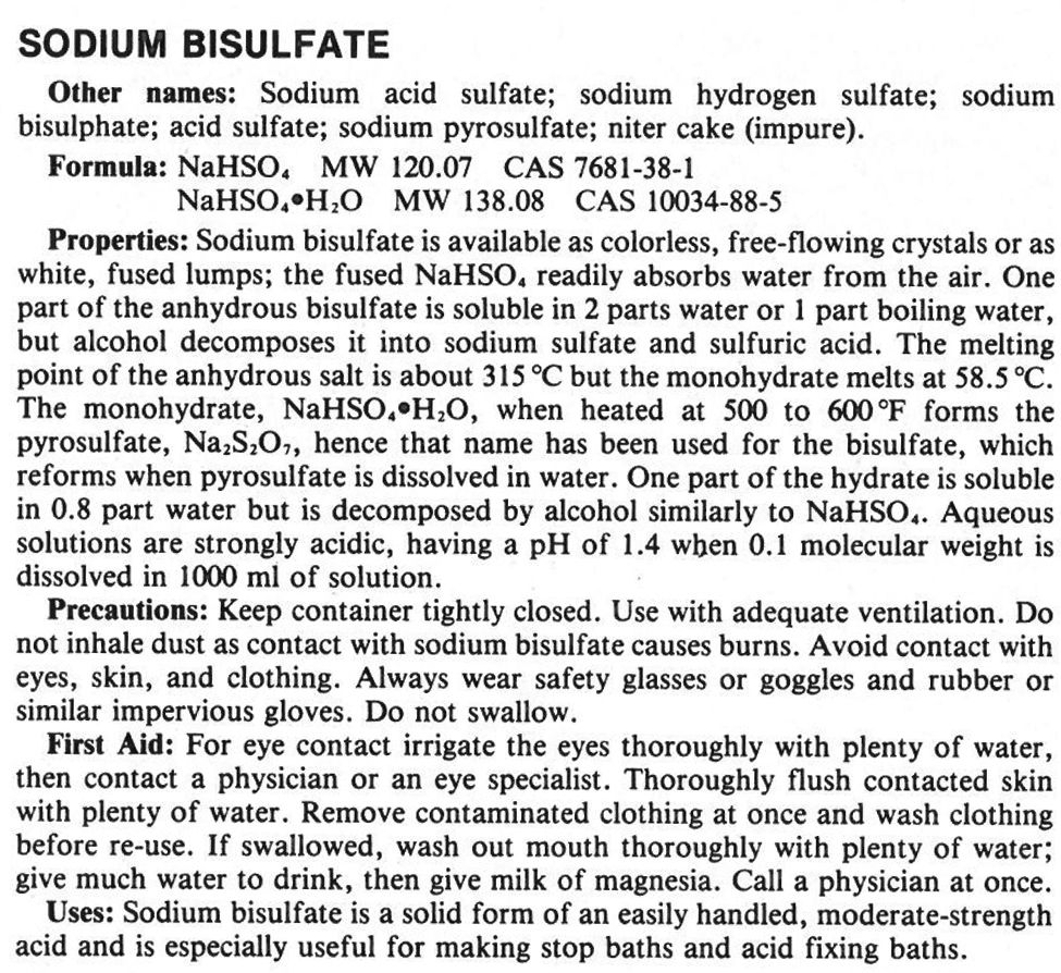 PLI Sodium Bisulfate