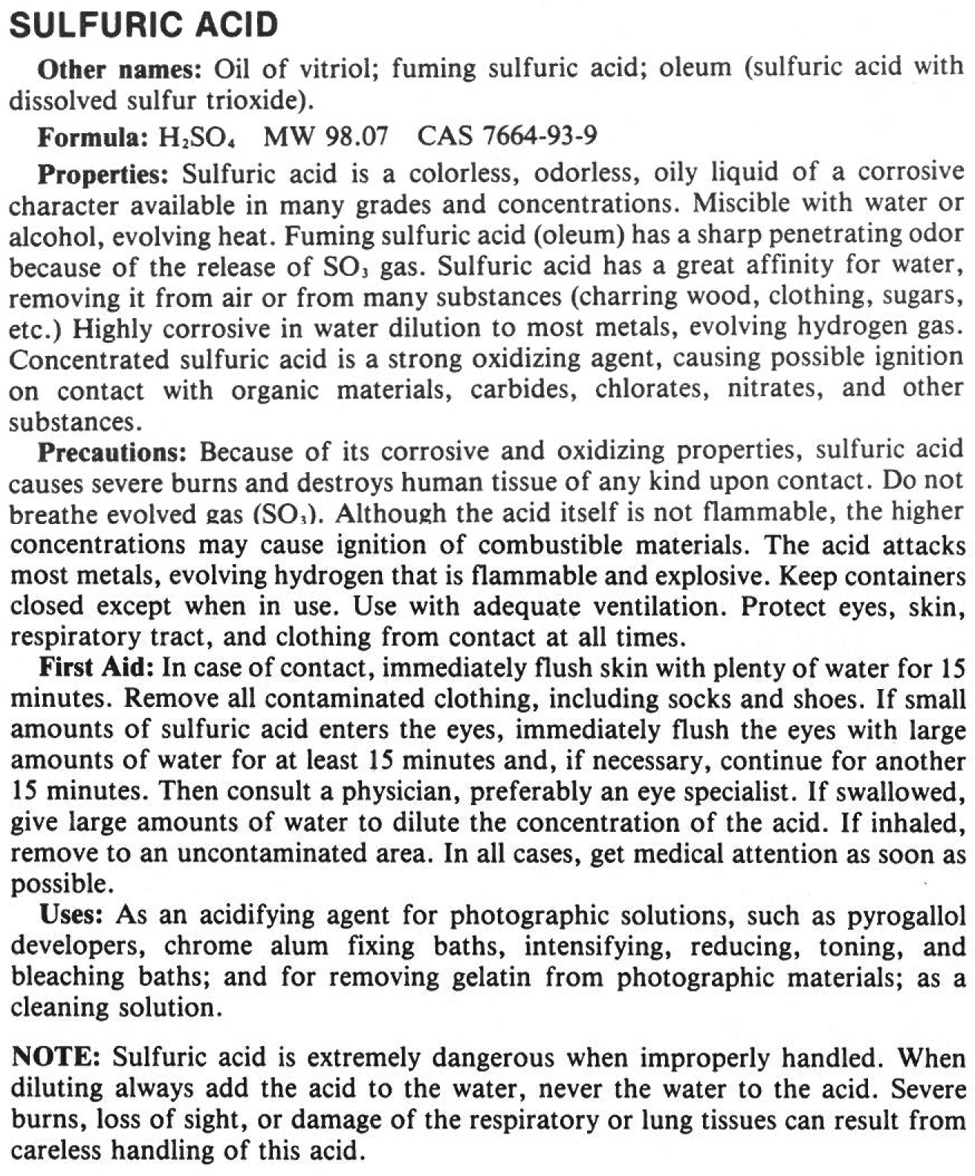 PLI Sulfuric Acid